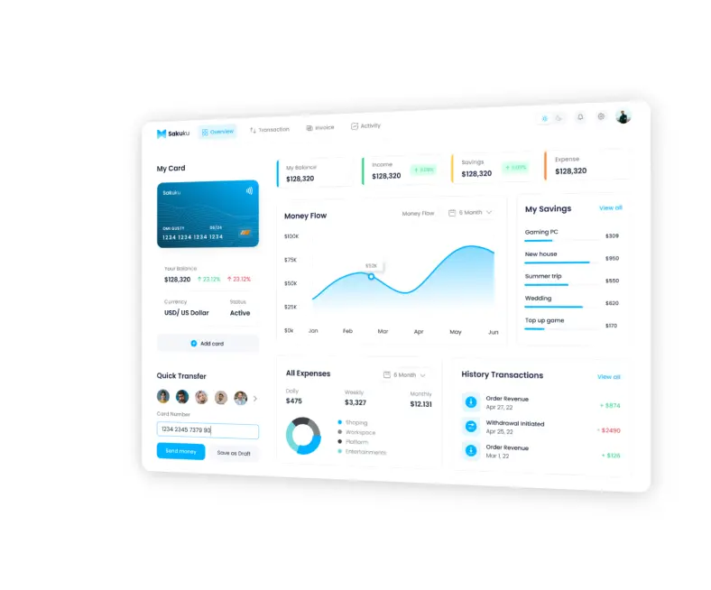 Banking websites and applications