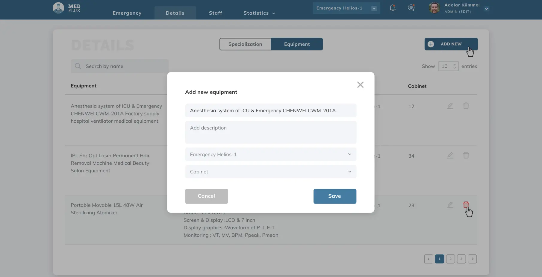 MedFlux Data management