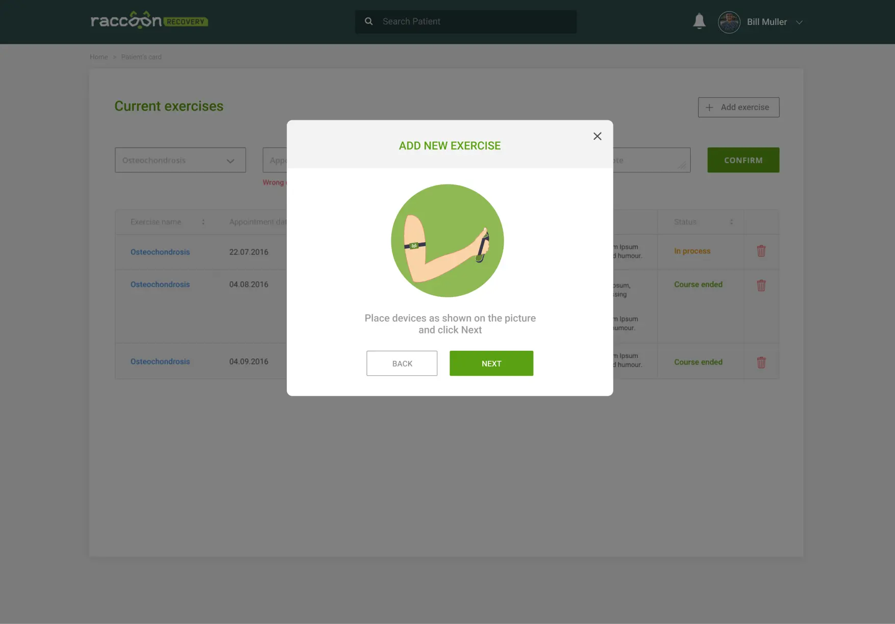 Raccoon Exercises administration