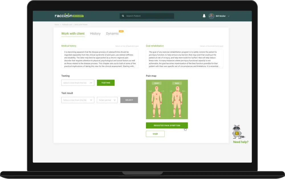 Raccoon Workout and recover remotely