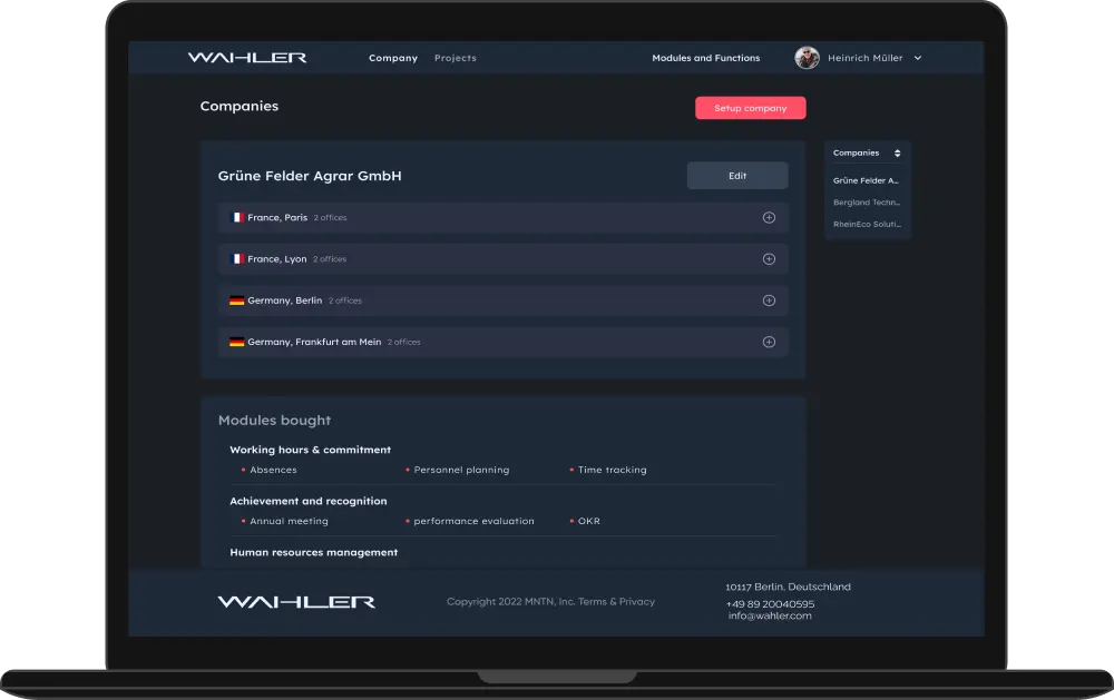 Wahler Companies overview