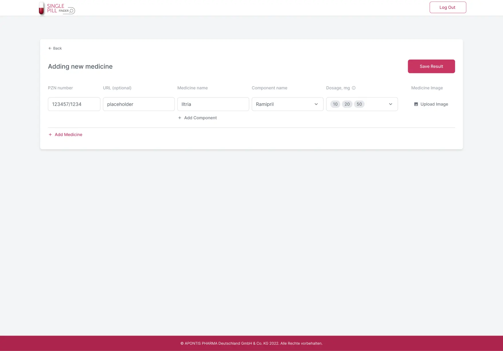 Apontis Adding medicine